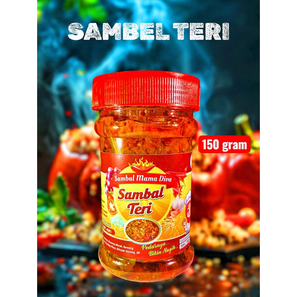 

Sambal Teri/Sambel Cumi/Ayam Suwir/Pete/Bawang Sambel Mama Diva 150 gr