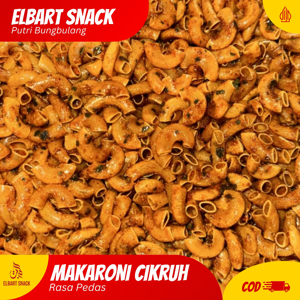 

Makaroni Cikruh Pedas Daun Jeruk – Snack Kering Renyah Gurih, 200g, 500g, 1000g
