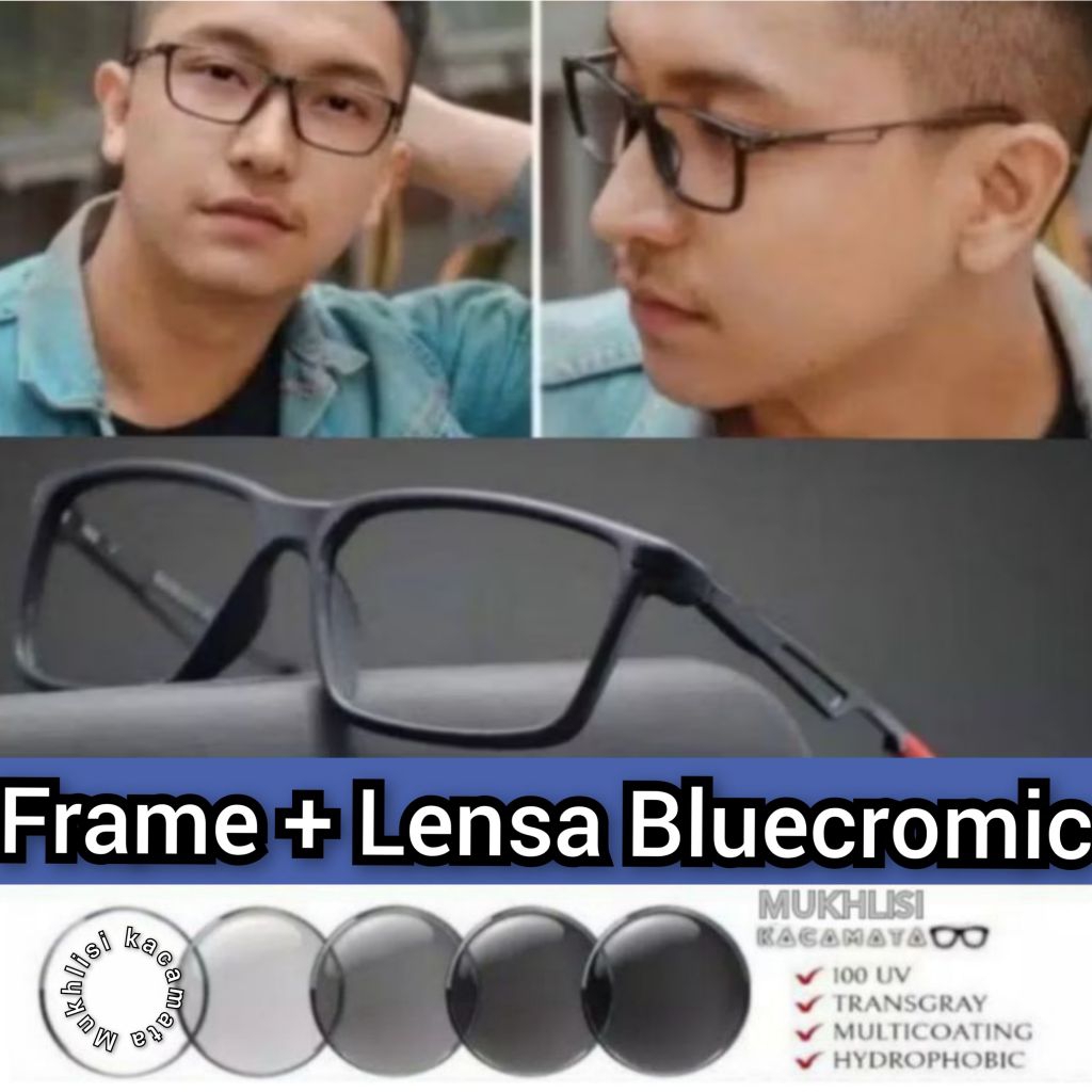 KACAMATA PRIA SPORTY  KACAMATA + LENSA BLUECROMIC | KACAMATA WANITA DAN PRIA | SPORTY TERLARIS