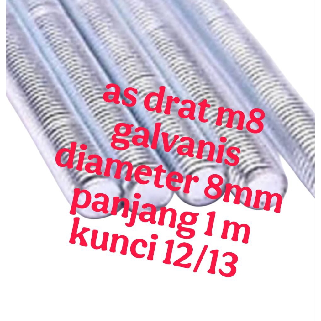 Long drat as drat M8 panjang 1m /batang