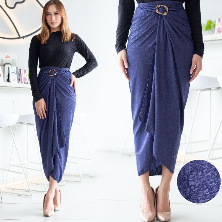Rok Lilit Polos Doby Viscose Premium Motif Timbul Jumbo WRAP SKIRT