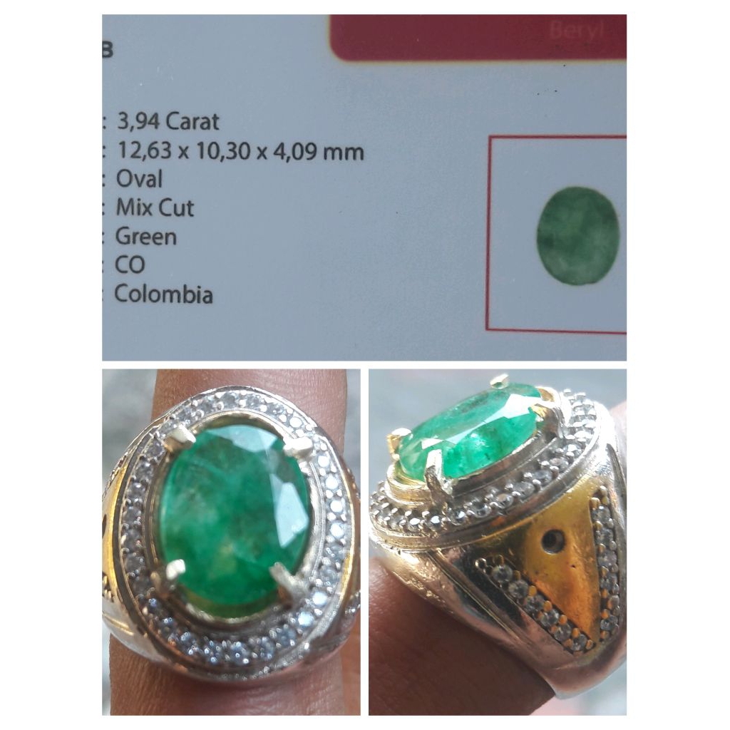 natural zamrud Colombia bersertifikat