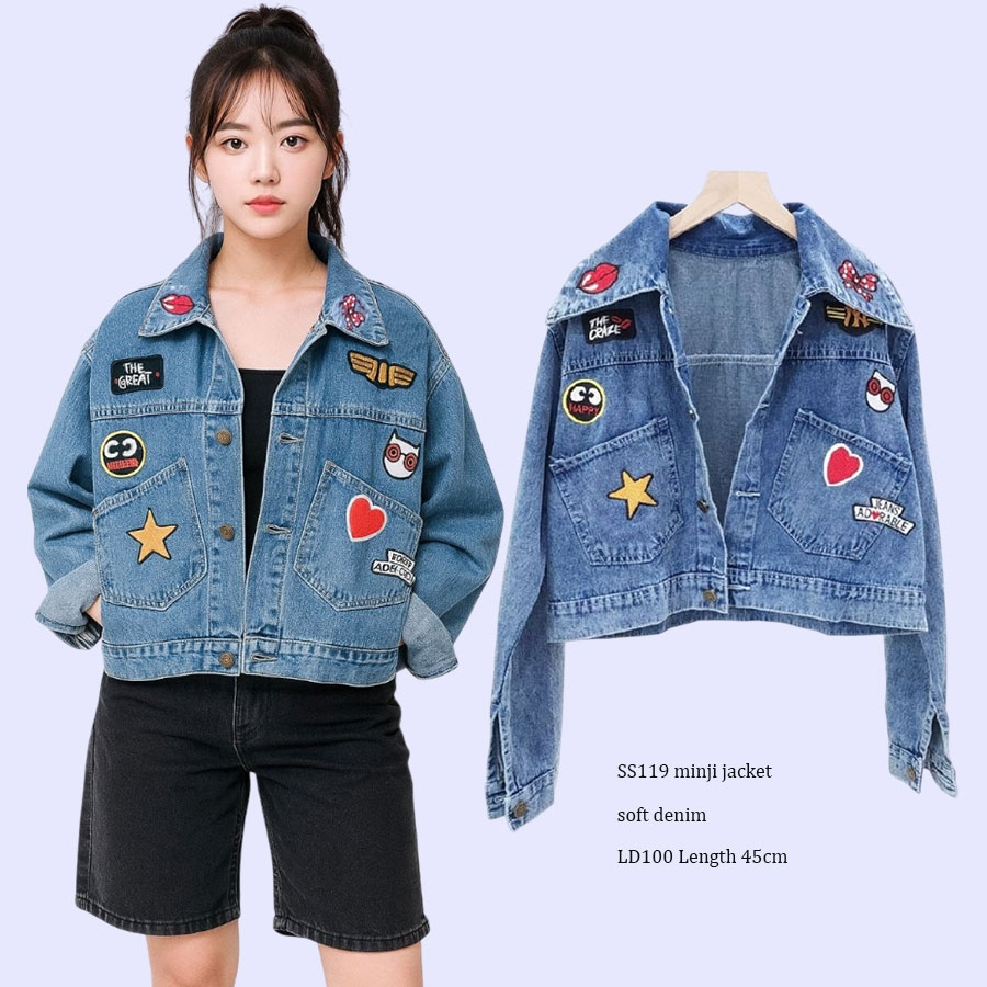 SS119 DENIM JACKET - DREAMLOVE JACKET DENIM - SNOOP DENIM JACKET jaket jeans wanita lengan panjang