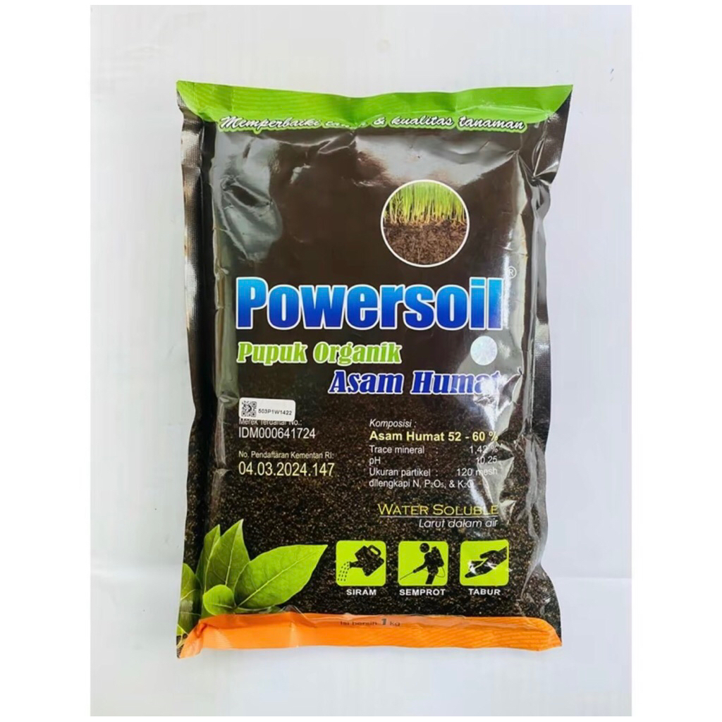 PUPUK ORGANIK POWER SOIL ASAM HUMAT 1000 GRAM - PUPUK ORGANIK POWER SOIL ASAM HUMAT 1 KG