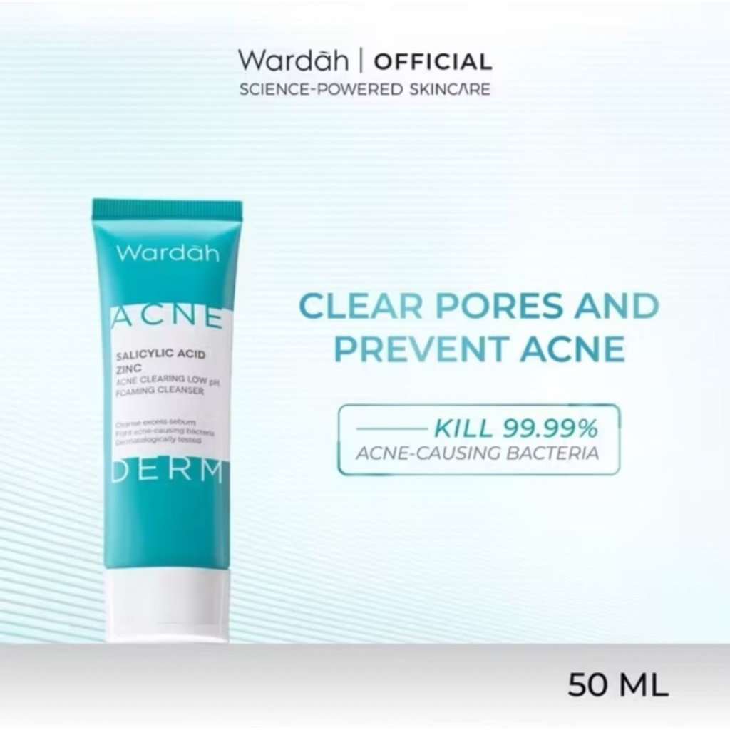 Wardah Pure Foaming Cleanser with Salicylic Acid || Wardah Acnederm Pore Foaming Cleanser