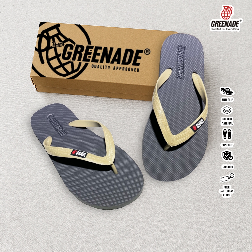 Sandal Jepit Japit Pria Empuk Dan Ringan High Quality Warna Abu Sendal Santai Rumah Pantai Design Em