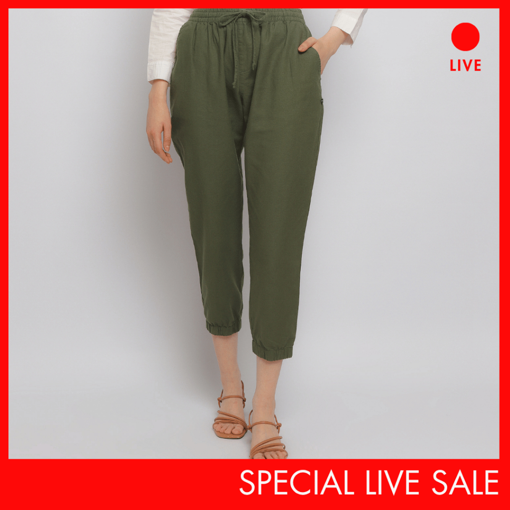 [CLEARANCE] Special Live Sale Flamoush Wataru Green Pants Wanita Jogger