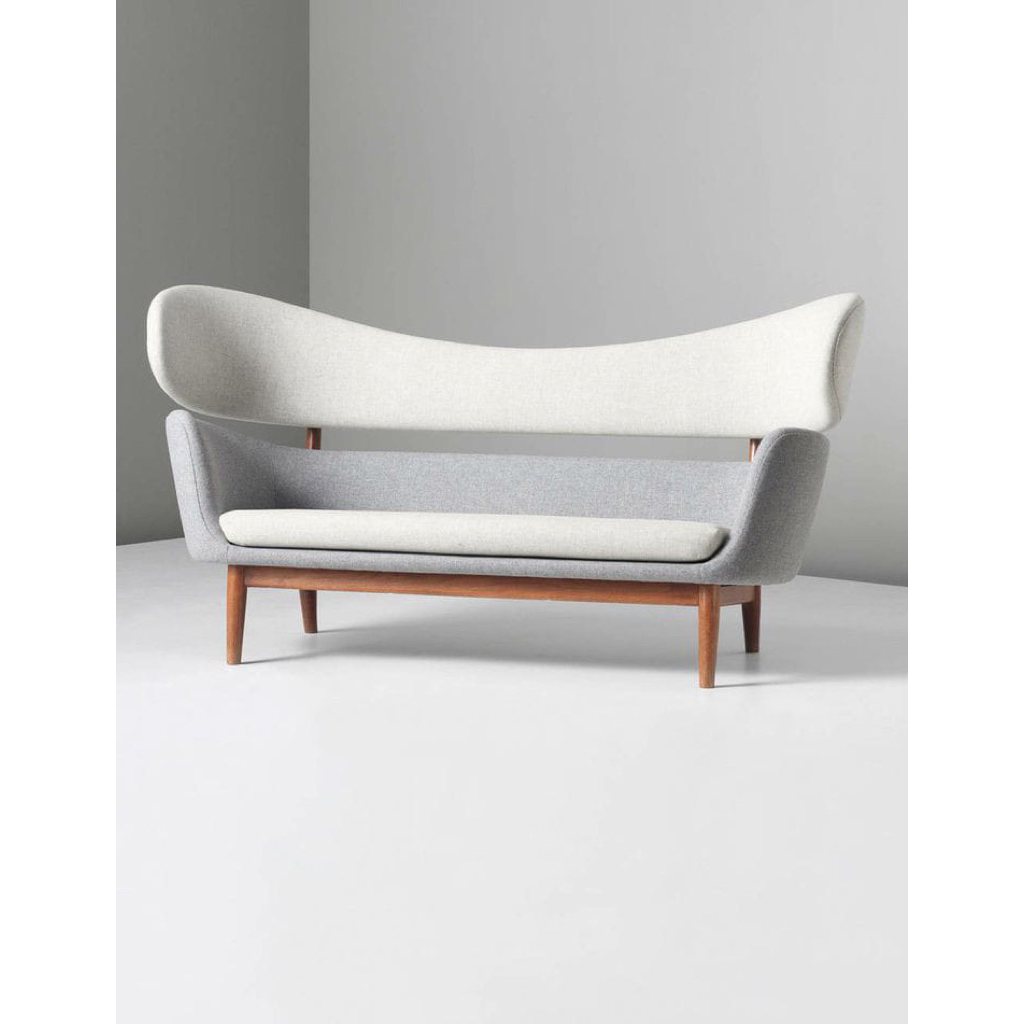 Bangku sofa unik kayu jati sofa panjang sandaran lengkung