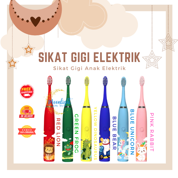 Sikat Gigi Anak Elektrik Anak Kids Electric Toothbrush Sonic Vibration MIZU KODOMO-ICHI
