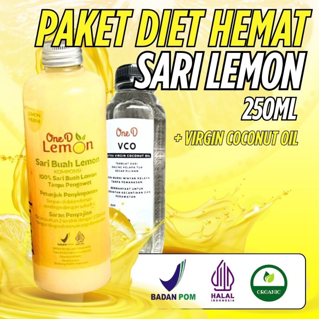 

PAKET HEMAT! OneD Lemon - Sari Buah Lemon Asli + Coconut Oil Minuman Untuk Detoks Dan Diet