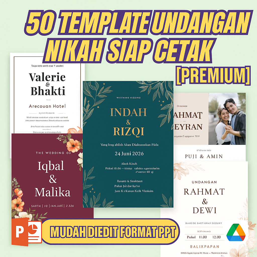 50 TEMPLATE PPT UNDANGAN NIKAH SIAP CETAK [PREMIUM]
