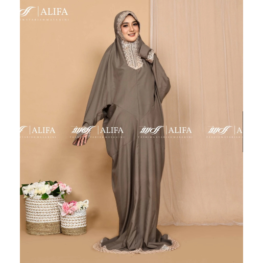 Preloved -  Mukena Terusan 2 in 1 Renda Giper Mukenah Terusan Dewasa