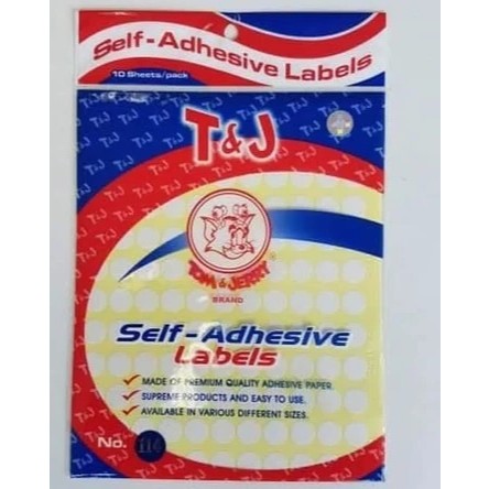 

Label Tom & Jerry Bulat Putih No 114 per set isi 10 lembar