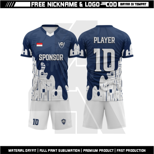 Jersey Futsal Melt Nevy Gratis Pasang Nama No Punggung Dan Sponsor Fill Printing Anti Luntur Atau Pu