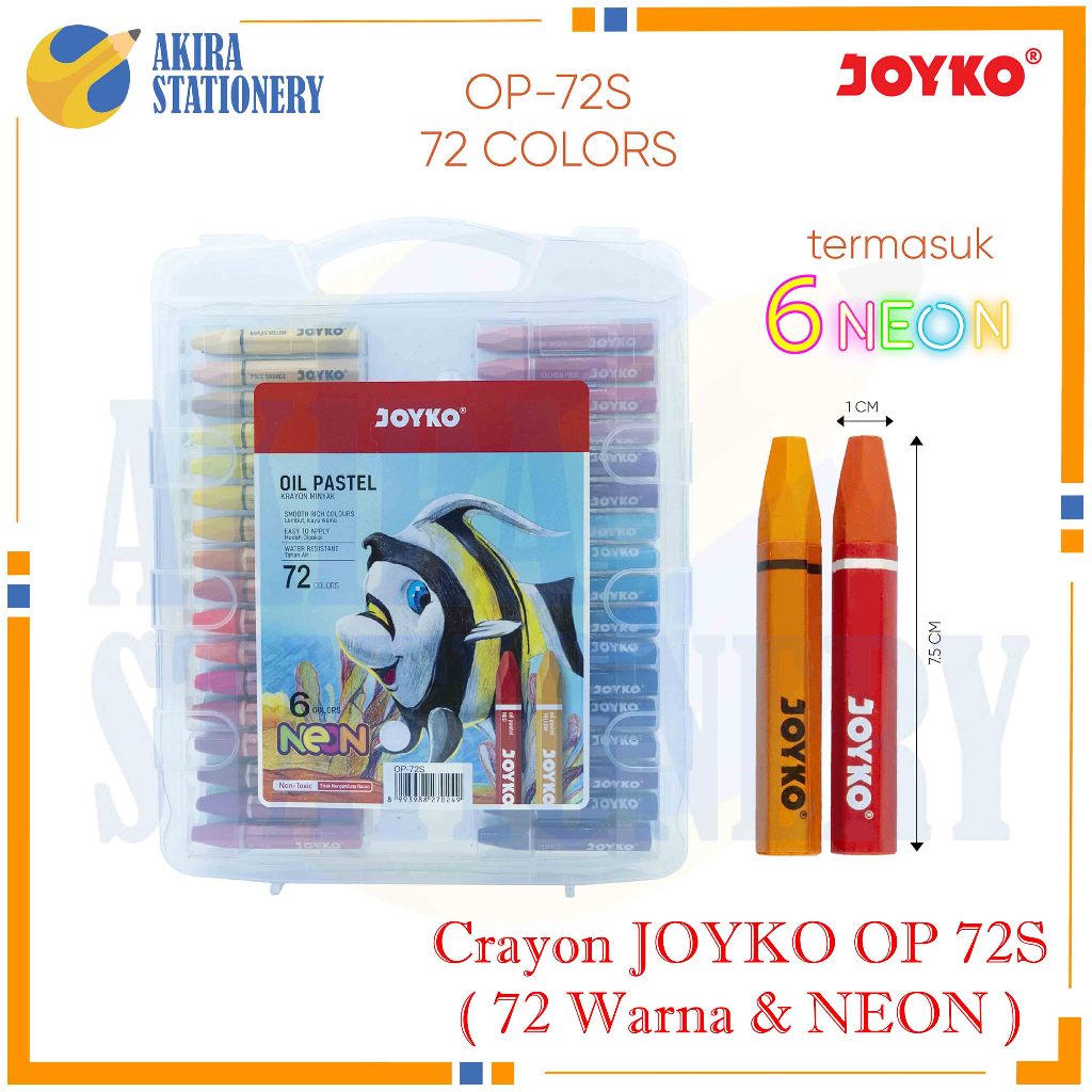 

Krayon JOYKO OP 72 S / Crayon Joyko OP-72s / Kerayon Minyak isi 72 Warna / Oil Pastel OP 72 Colours For Drawing Water Resistant