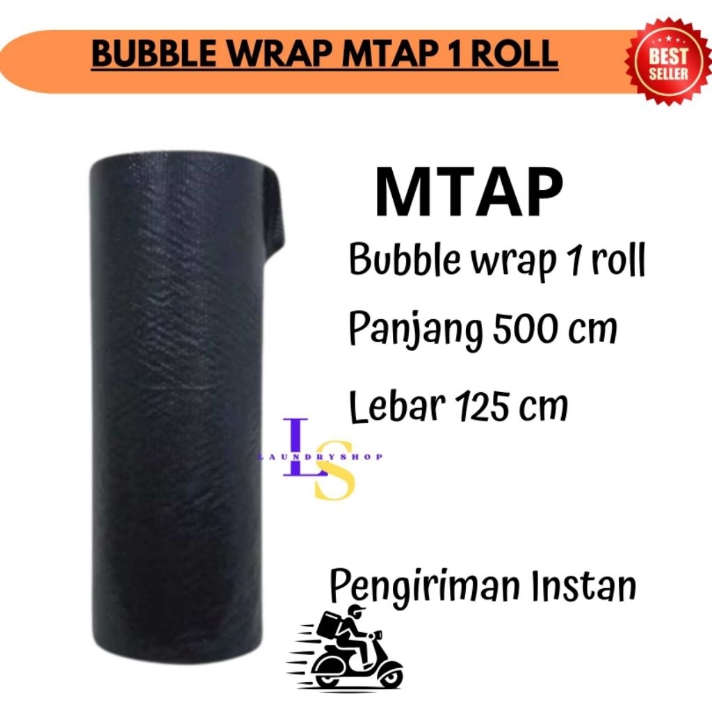 

MNTP Bubble Wrap Hitam 125cm x 50 m Kirim Instan Max 1 Roll