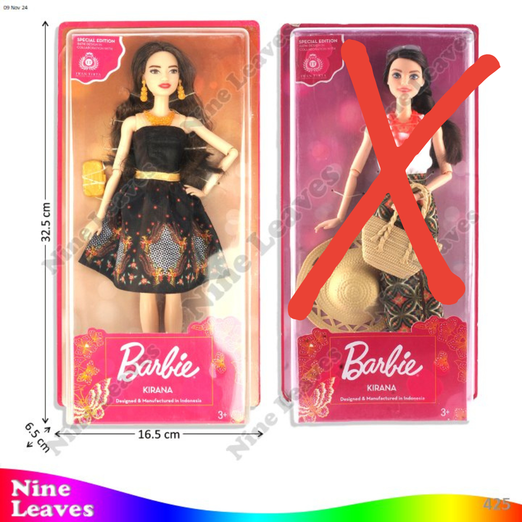 [Original] Mainan Boneka Barbie Lengan Tekuk Baju Batik 30 cm + Acc Barbie Kirana