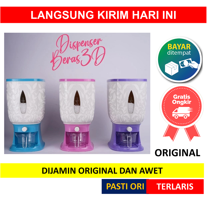 DB DISPENSER BERAS TEMPAT PENYIMPANAN BERAS 10KG 10 KG KILI KILOGRAB