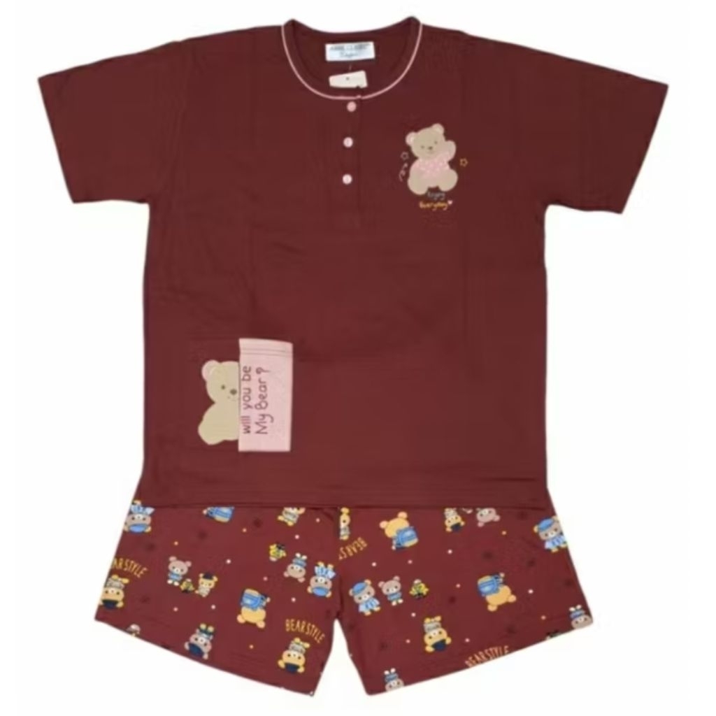 BABY DOLL ANNE CLAIRE / BAJU PIYAMA ANNE CLAIRE / SET LENGAN PENDEK WANITA / BAJU TIDUR / BAJU RUMAH