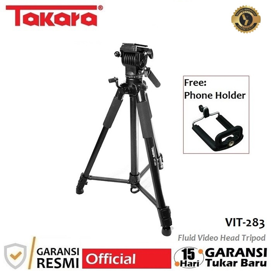 Takara VIT-283 Fluid Head Video Tripod with Phone Holder