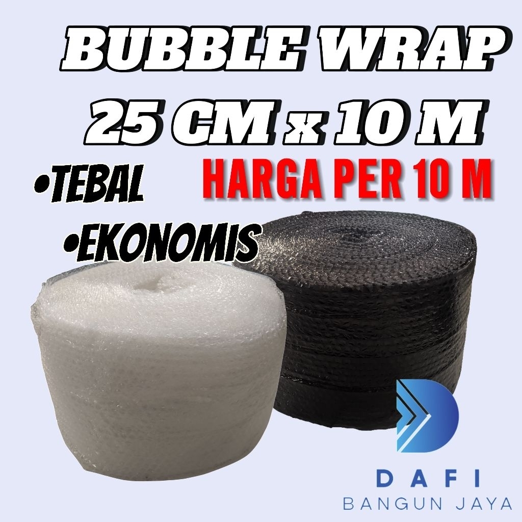 

BUBBLE WRAP 25cm x 10 meter Tebal & Ekonomis / BubbleWrap Hitam/Bening Packing Aman Harga per 10 Mtr