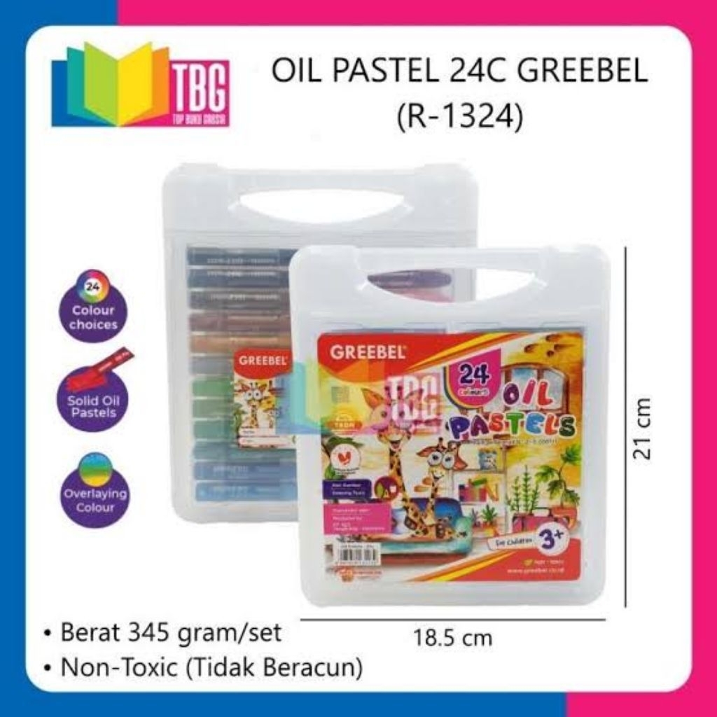 

CRAYON KRAYON GREEBEL WARNA 1 SET (24 WARNA) (R-1324) / 24 COLOUR OIL PASTEL GREEBEL/ CRAYON OIL PASTEL