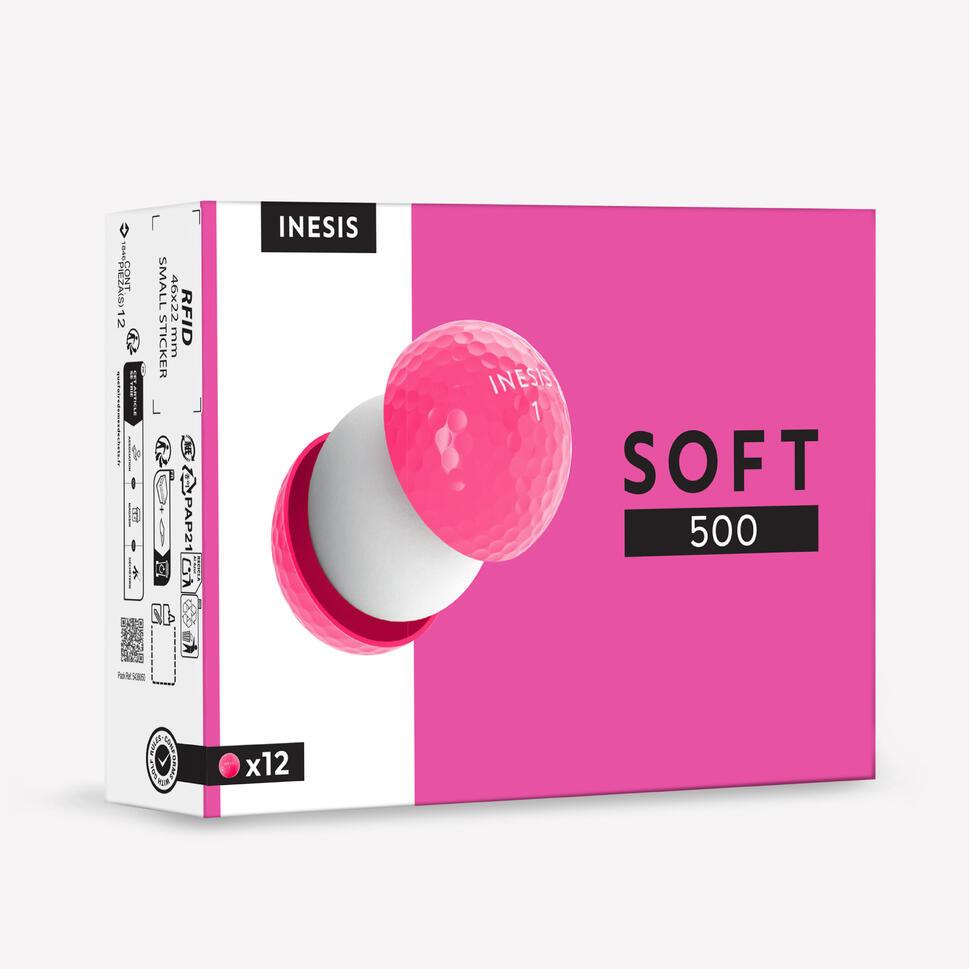 Decathlon Inesis Bola Golf Soft 500 X12 Pink - 8489447