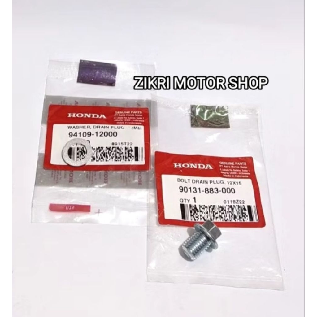 Baut Tap Oli Bawah pluss Ring Baut Pembuangan Oli Mesin Honda Beat Vario Scoopy Spacy Beat Fi Scoopy