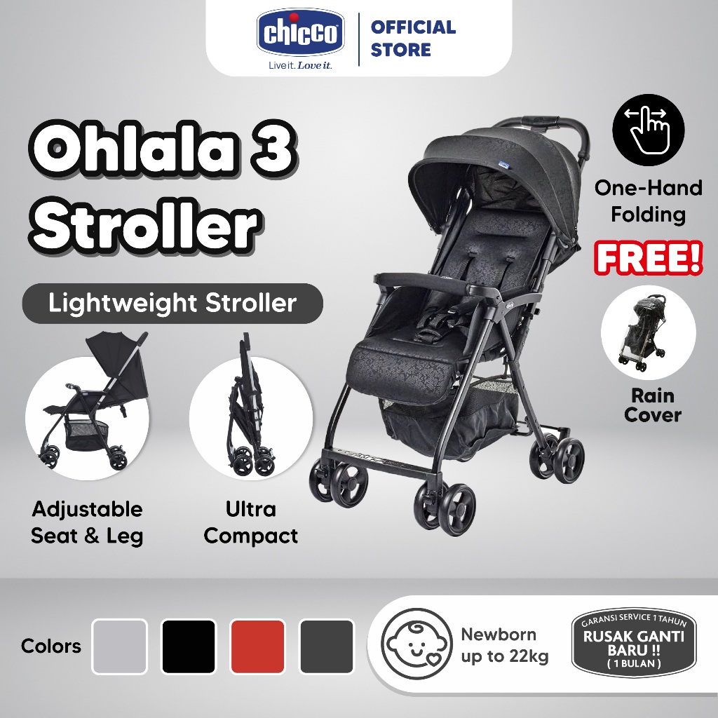 CHICCO Stroller OHlala 3 / Stroller Bayi Lipat Travelling / Stroller Bayi / Stroller Ringan