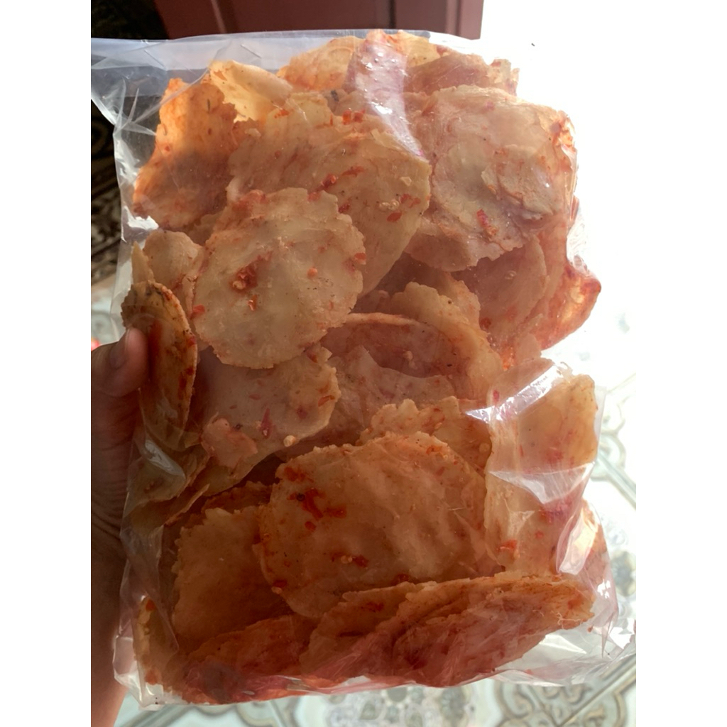 

500 gram EMPING MELINJO MENTAH PEDAS MANIS ukuran besar B4 /emping mlinjo asli kebumen kualitas SUPER PREMIUM