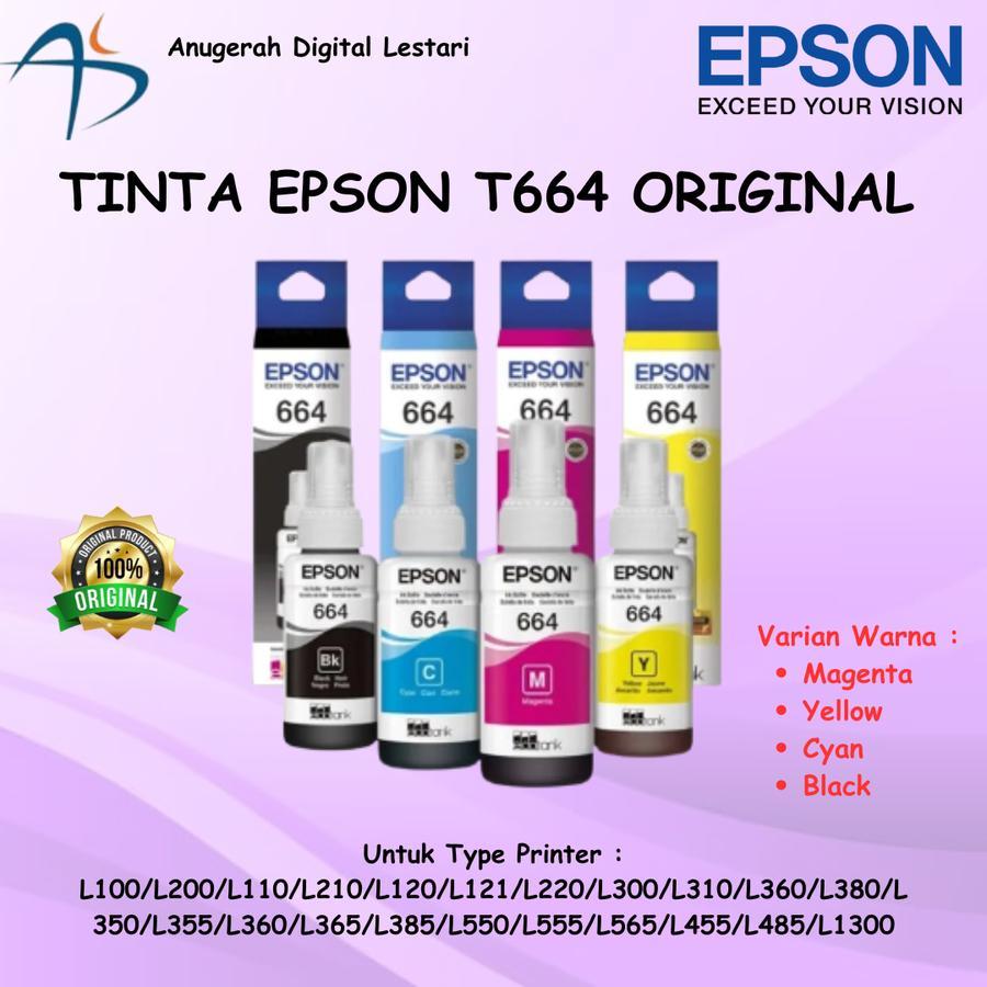 Tinta Epson T664 Original Epson Hologram Resmi Epson