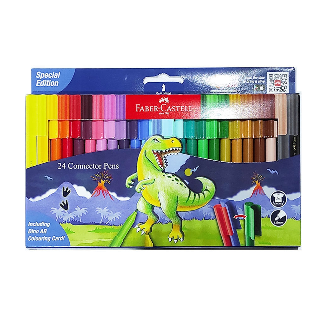 

Konektor Pen Faber Castell / Spidol Warna Kemasan 24 Warna / Connector Pen Set 24 Dino