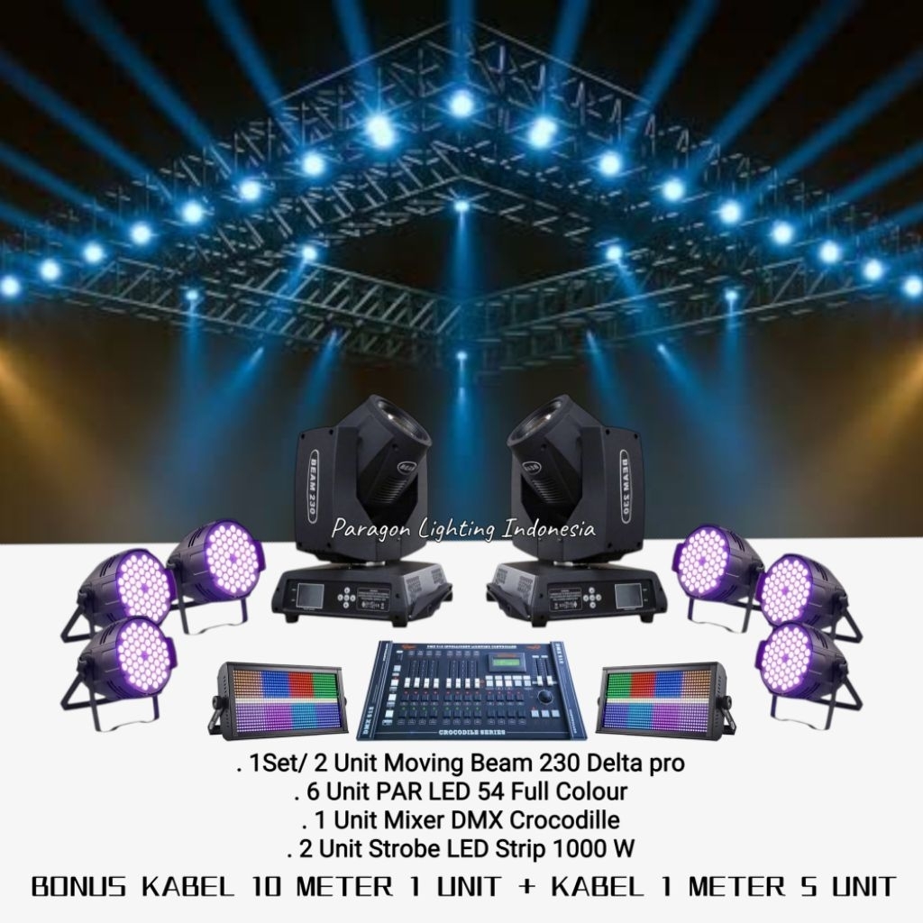 Paket Lampu Lighting Moving Beam Mixer New