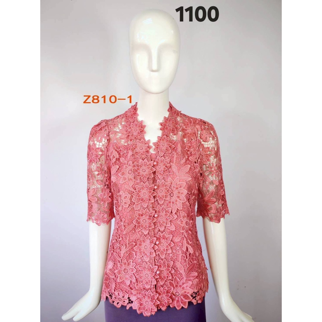 ATASAN BLOUSE BROKAT PINK BOUTQIUE CASUAL WEAR IMPORT KANCING DEPAN MADE IN THAILAND BANGKOK ORIGINA