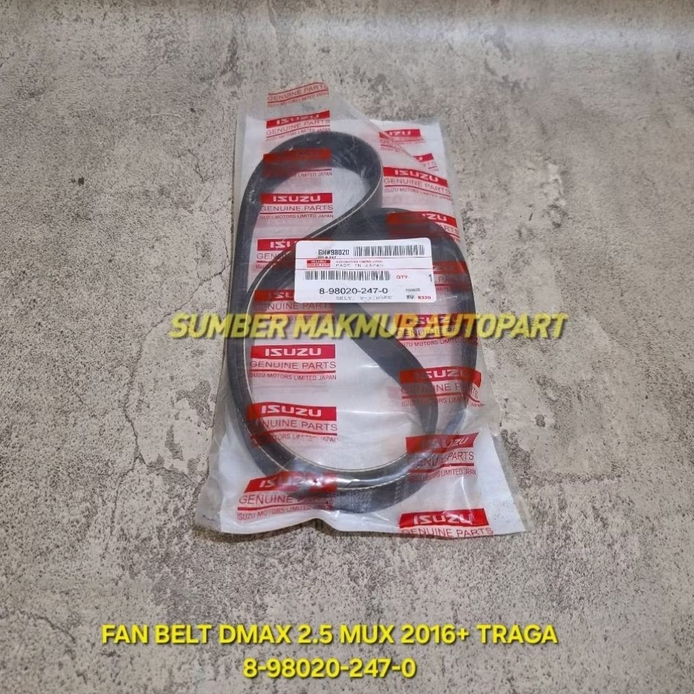 FAN BELT VAN BELT TALI KIPAS 7PK 1070 ISUZU TRAGA MUX 2016+ DMAX 2.5 8-98020-247