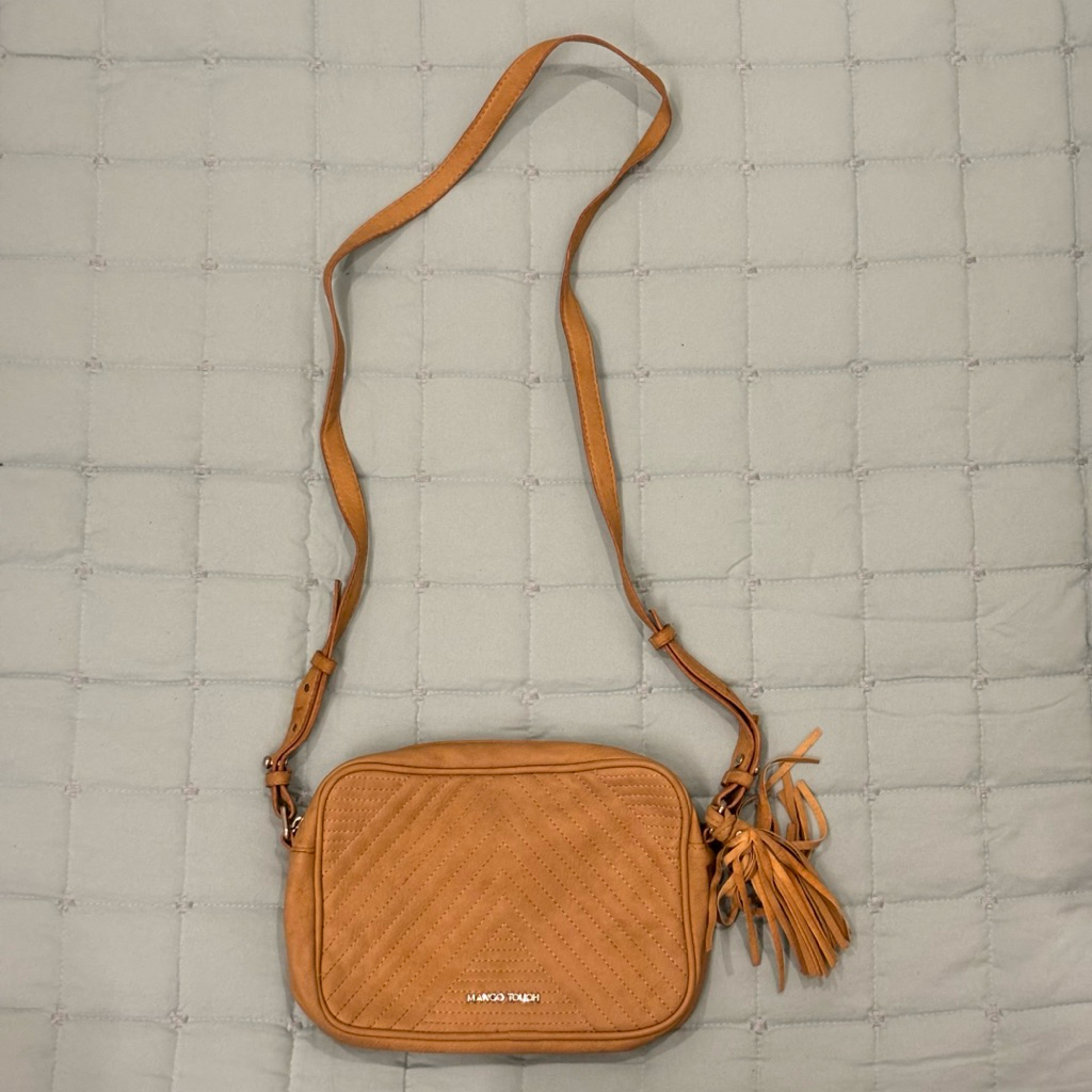 mango touch sling bag tas coklat brown
