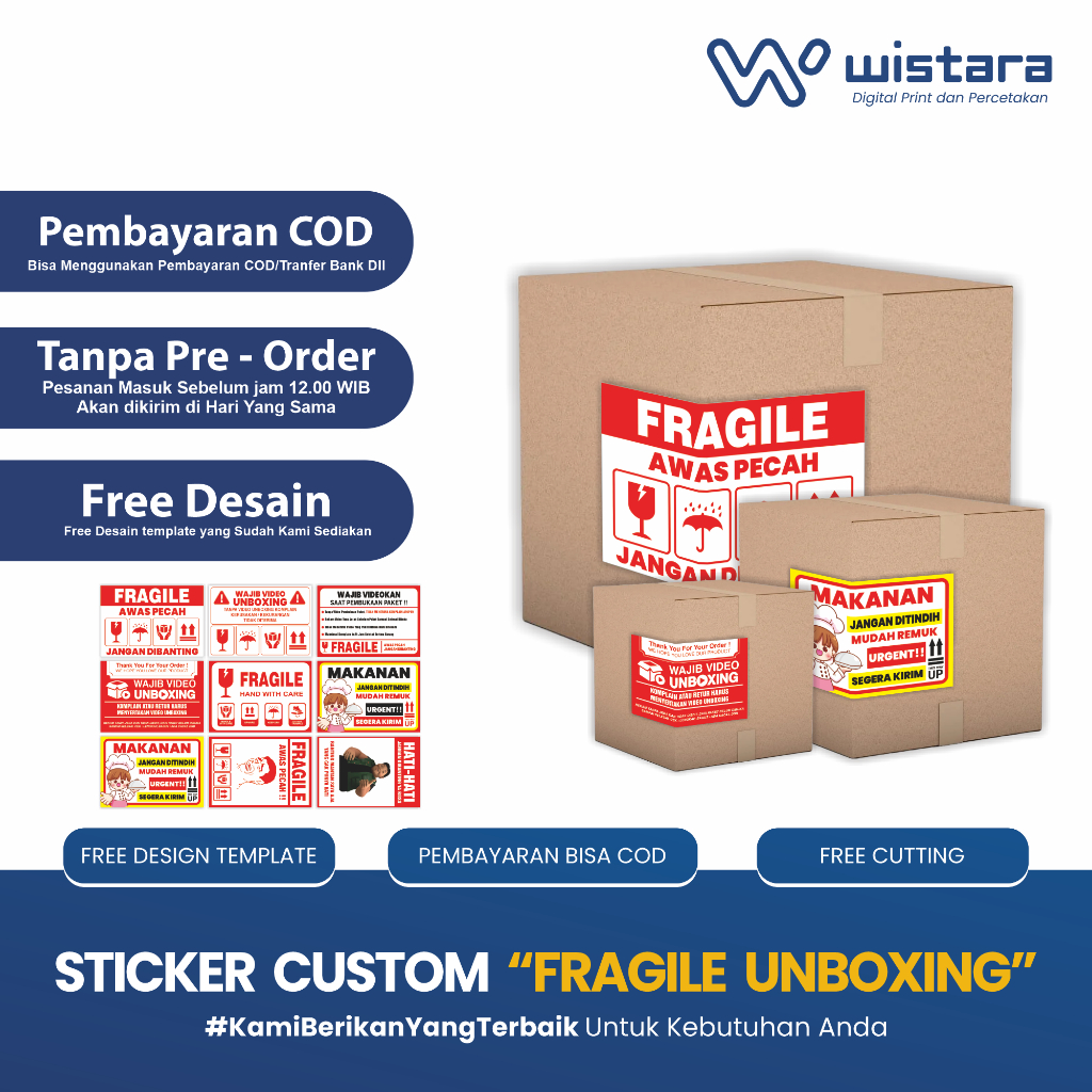 

Sticker Fragile Stiker Jangan Dibanting Label Pengiriman Awas Pecah