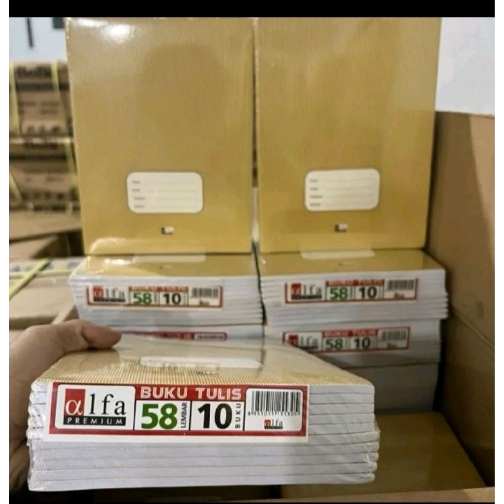 

1 pack isi 10 Buku tulis alfa isi 58lbr