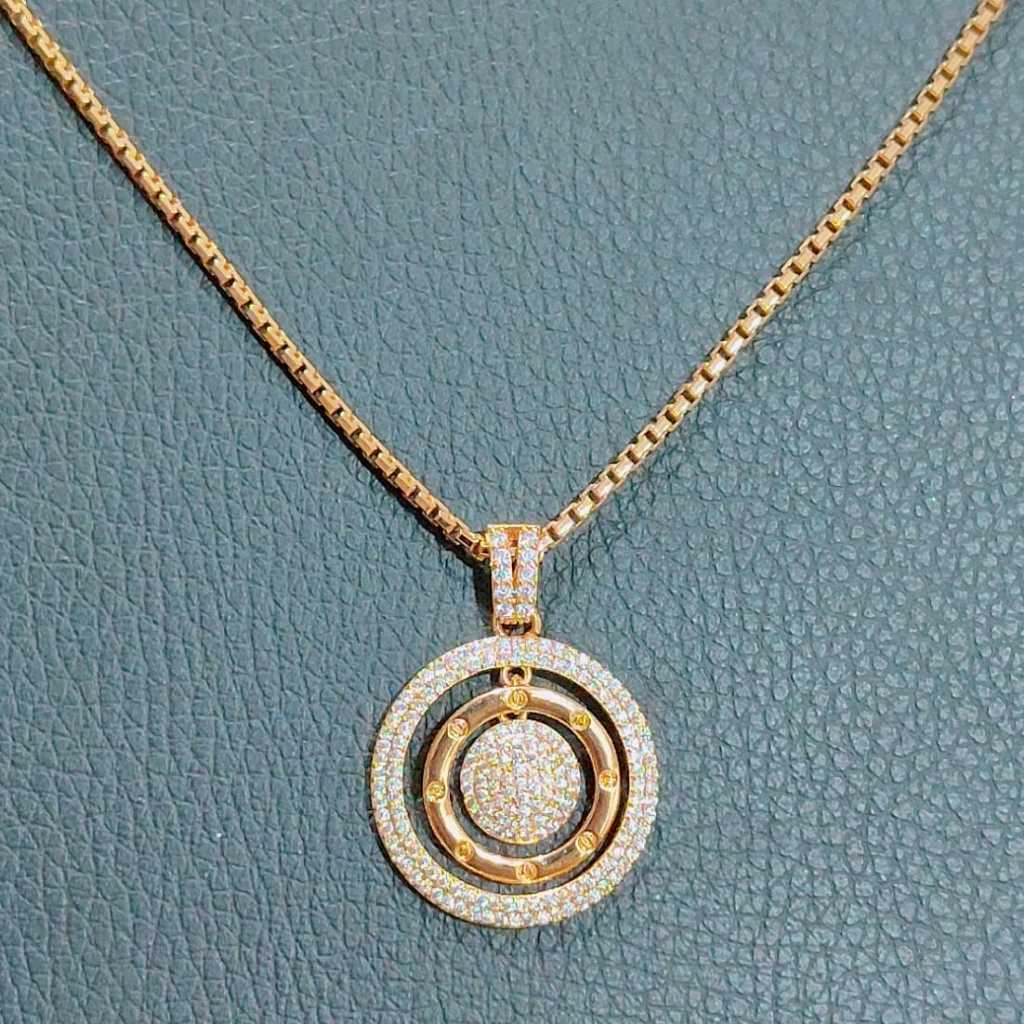 Kalung hijab italy kaca set leontin terbaru 60cm-75cm-BESTJEWELRY