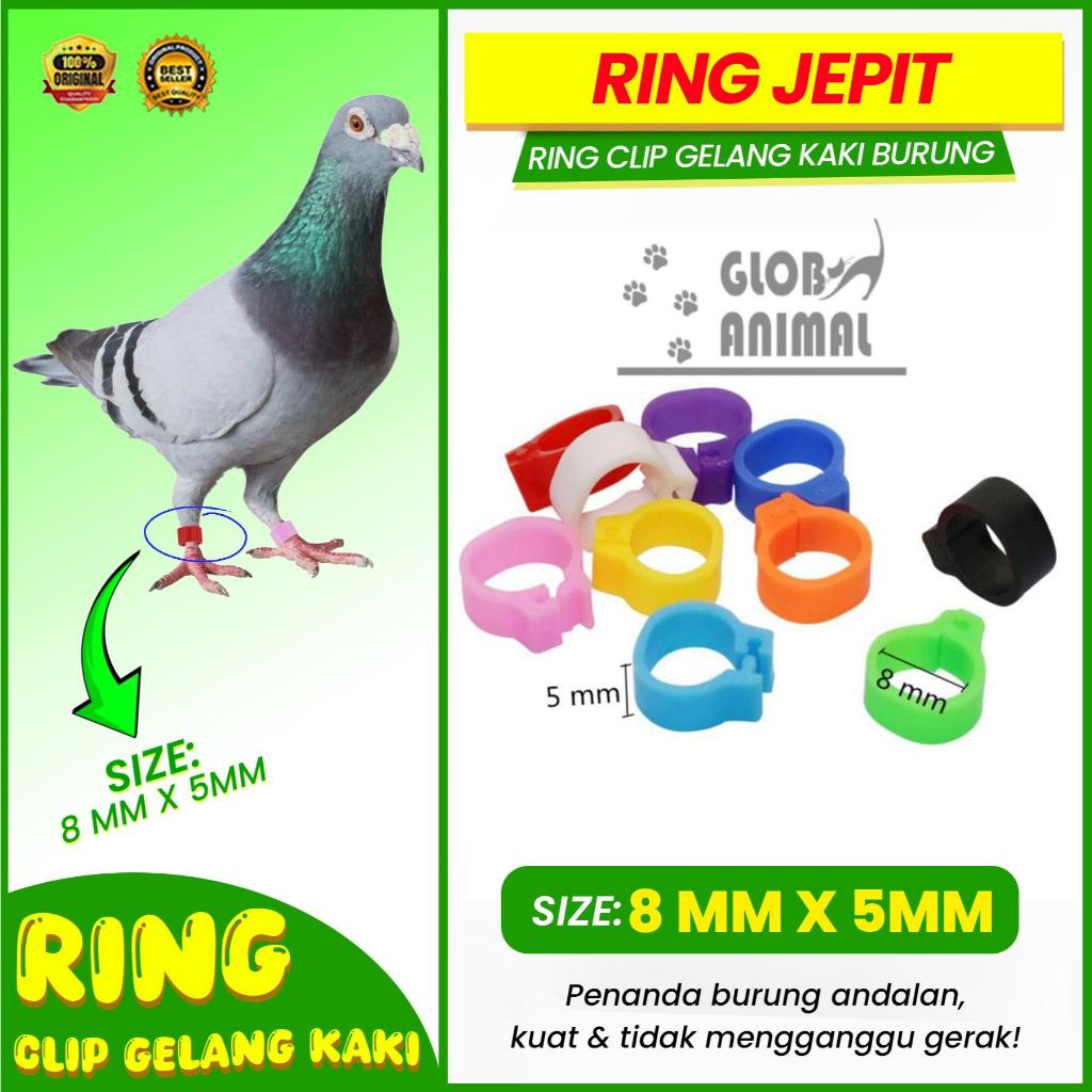RING JEPIT 8MM ring clip gelang kaki burung merpati dara ring jepit plastik polos