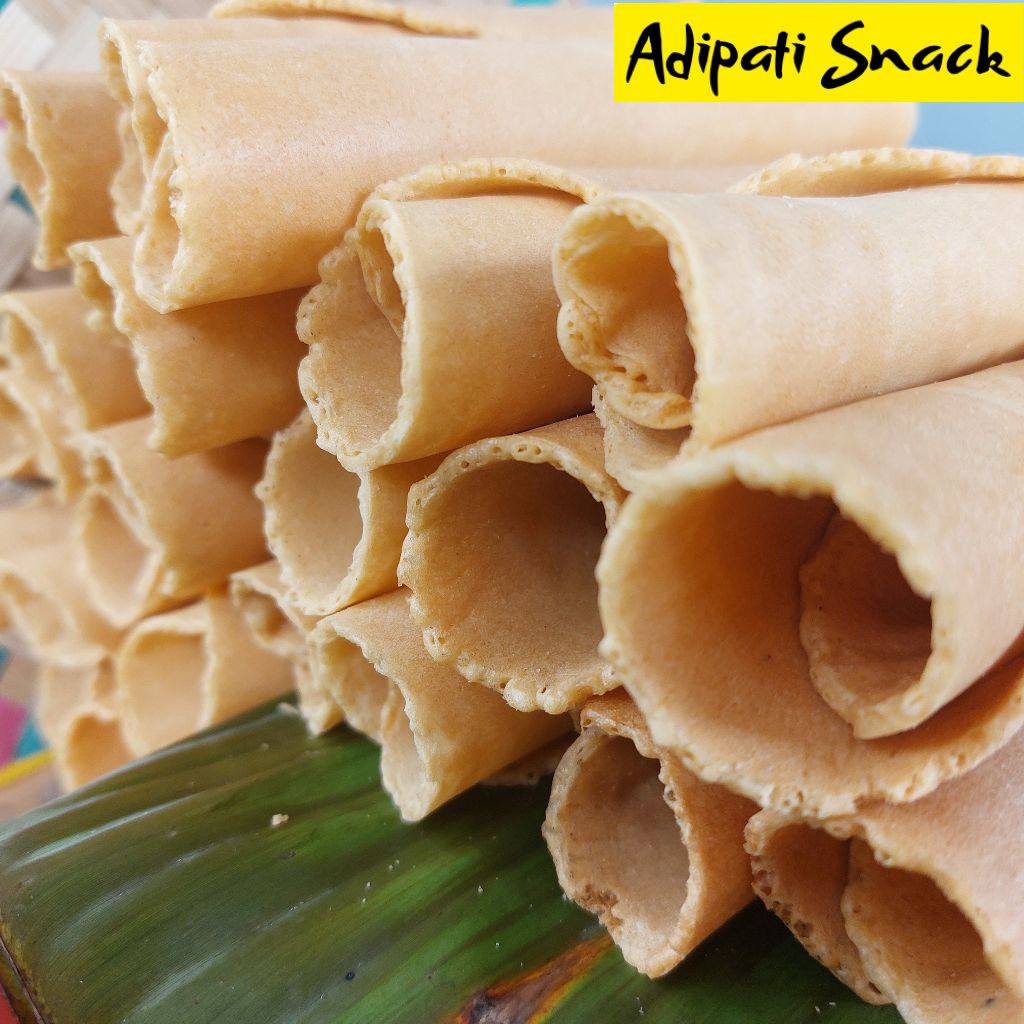 

ADIPATI - 1 KG Kue Semprong Camilan Kue Tradisional Spesial Enak Renyah Camilan Egg Rolls Klasik