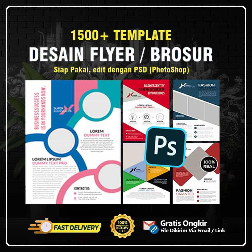 1000 Template Desain Brosur Flyer PSD Premium