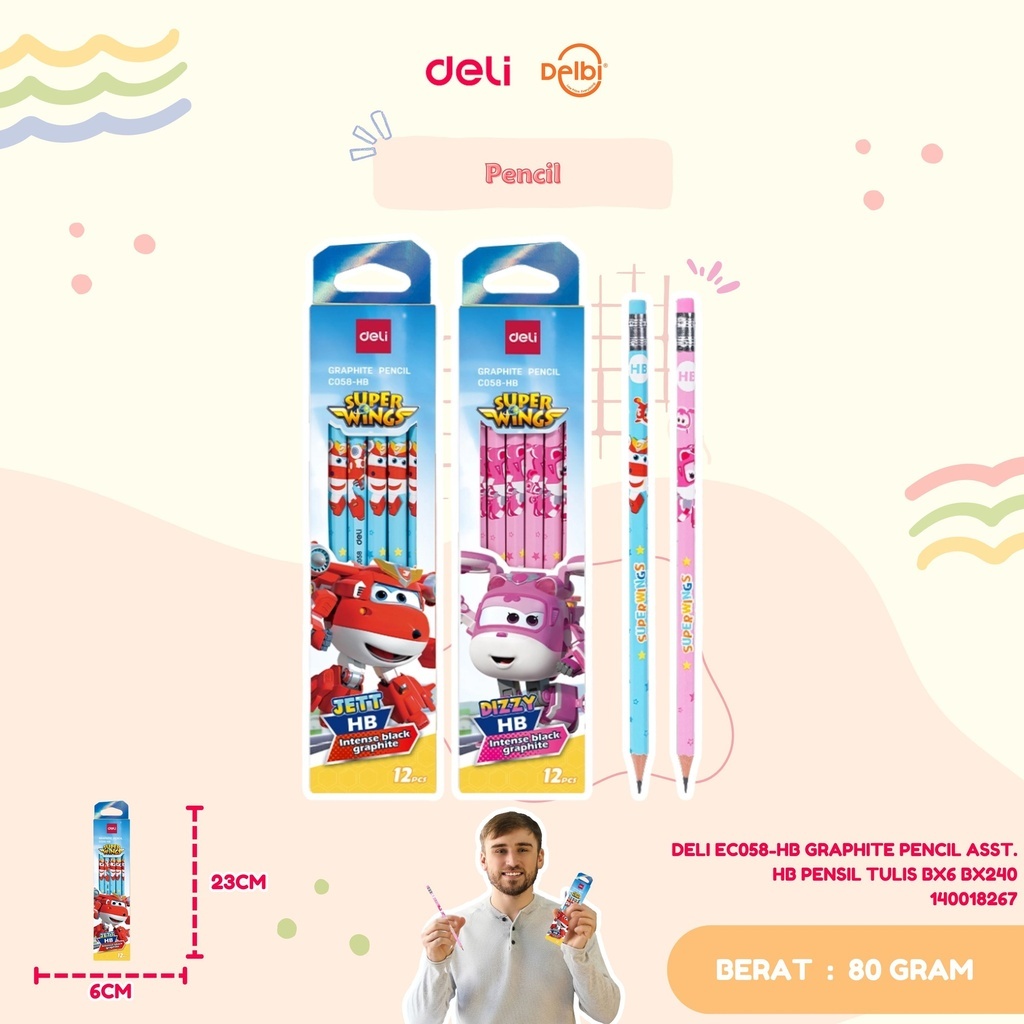 

DELI GRAPHITE PENCIL PENSIL TULIS EDISI SUPERWINGS