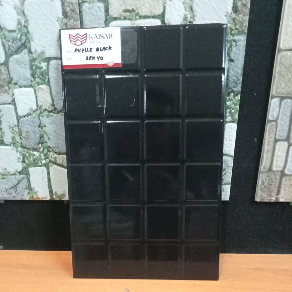 KERAMIK 25X40 KAISAR PUZLE BLACK KW1