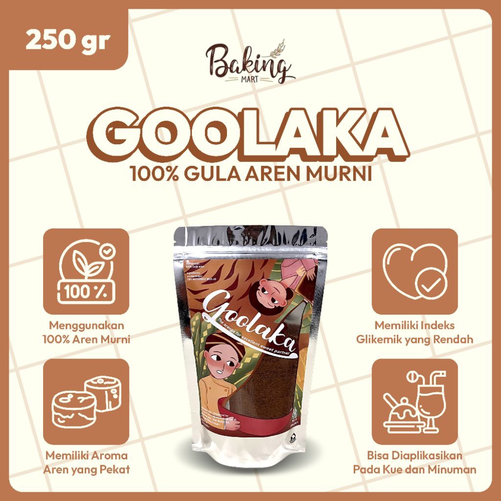 

Gula Semut Aren Murni 250 Gram Goolaka / Arenga Palm Sugar Organik
