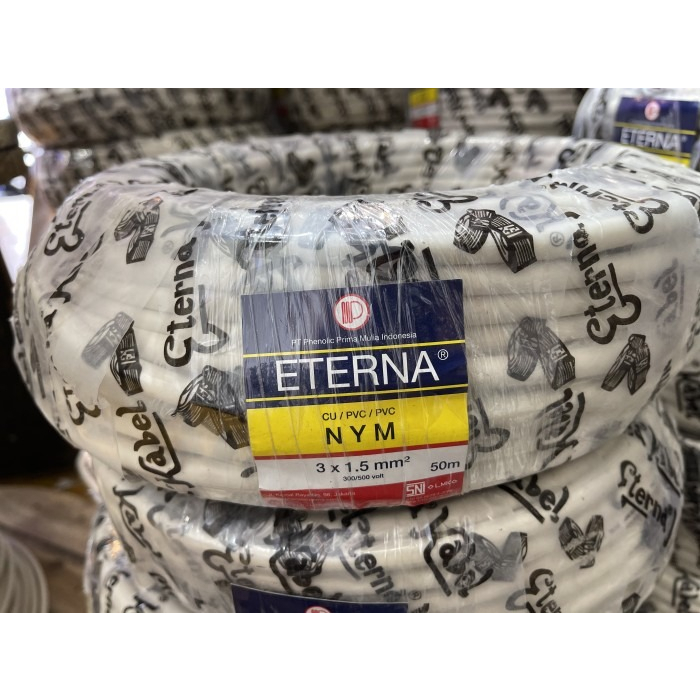 KABEL TUNGGAL NYM 3X1.5 50M / 100M ETERNA