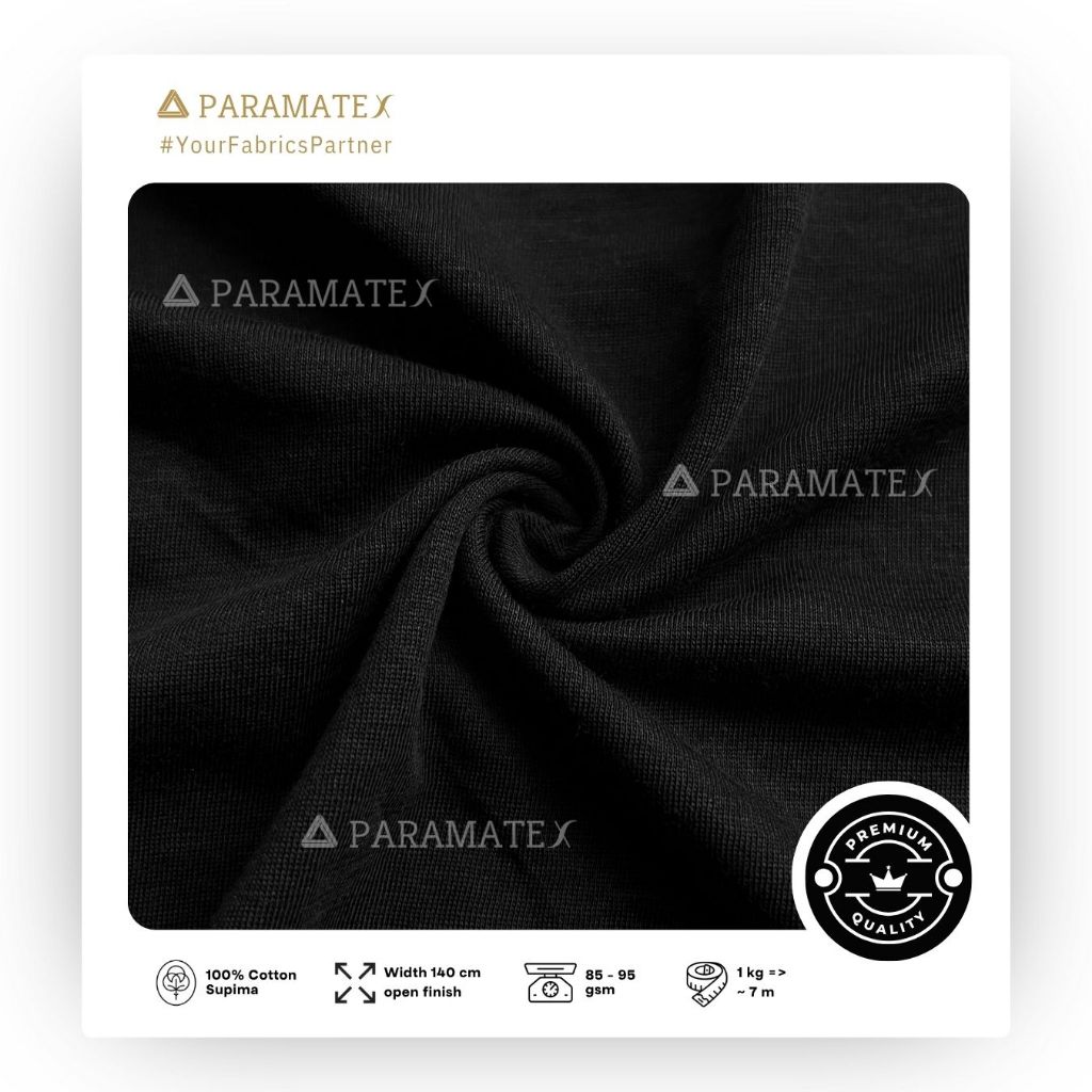 Paramatex Cotton Supima 60s Per Kg  Kain Katun Premium Bahan Pakaian T-shirt Kaos Baju Yogawear Spor