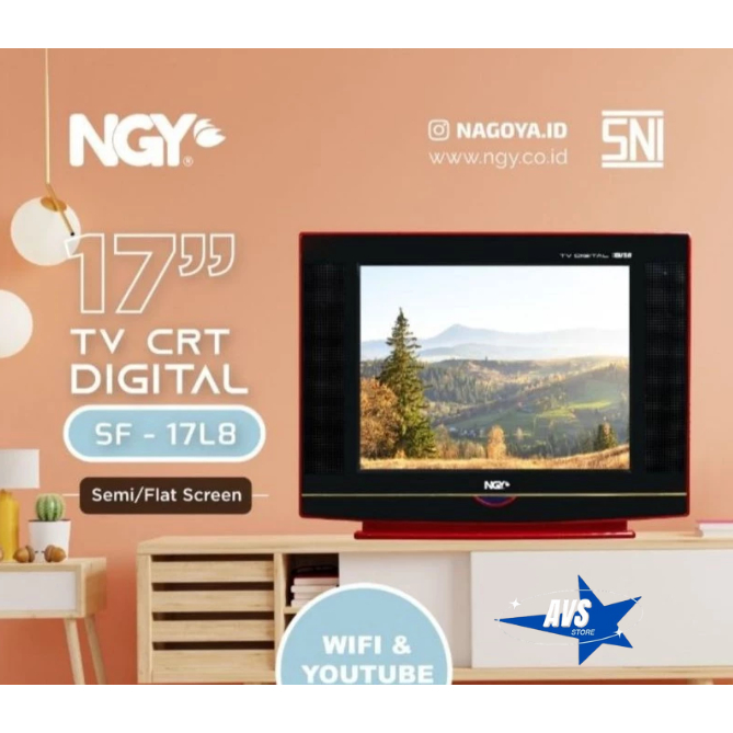 NAGOYA TV TABUNG CRT 17 INCH SIARAN DIGITAL SF 17L8