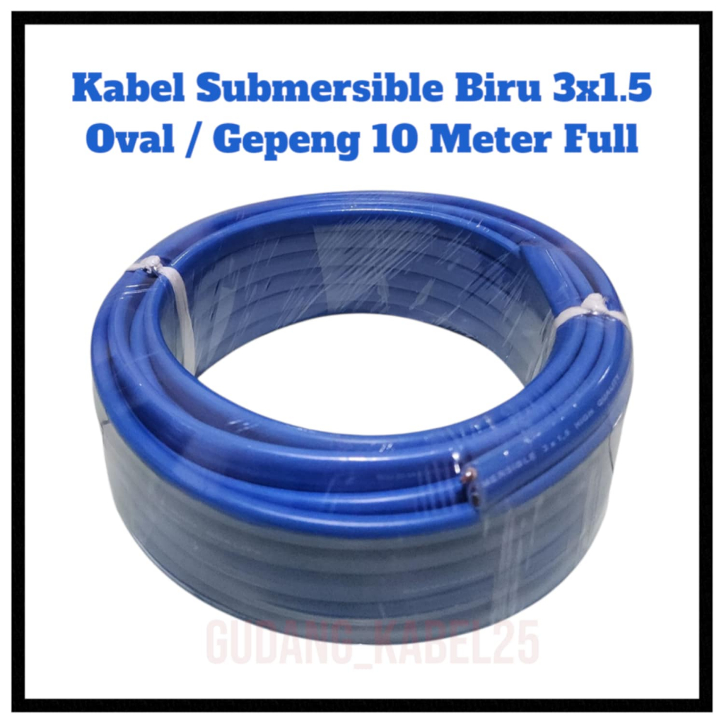 Kabel Listrik Serabut Model Oval / Gepeng 3x1.5 mm 10 Meter Full / Kabel Khusus Pompa Air Satelit