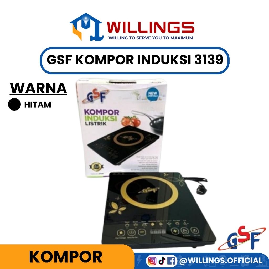 WILLINGS - GSF KOMPOR INDUKSI 1 TUNGKU 3139 KOMPOR LISTRIK